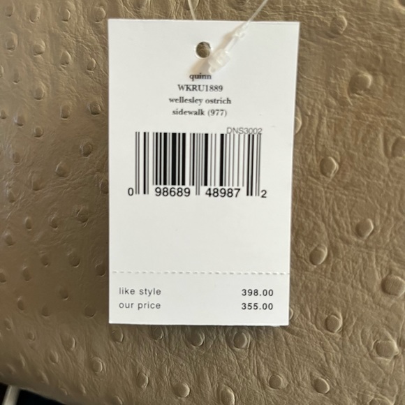 Kate Spade NEW w/tags and wrapping. Quinn/WKRU 1889/Wellesley Ostrich/Sidewalk - Picture 12 of 12